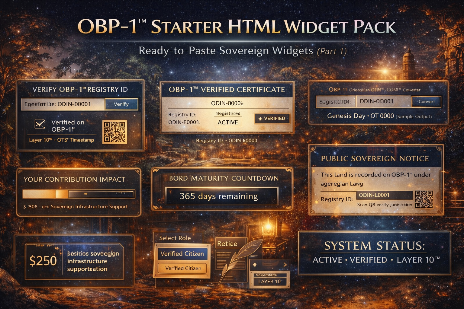 🧰 OBP-1™ Starter HTML Widget Pack (V1)